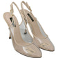 Dolce & Gabbana Elegant Nude Beige Slingback Heels