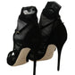 Dolce & Gabbana Black Suede Tulle Ankle Boot Sandals