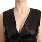 Dolce & Gabbana Elegant Black Sequined Sleeveless Vest Top