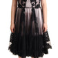 Dolce & Gabbana Chic Black Floral Lace Midi Dress