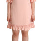 Dolce & Gabbana Ruffled Sleeve Sheath Dress in Pink