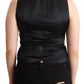 Dolce & Gabbana Elegant Black Vest Top with Button Detail