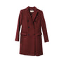 Michael Kors Double Breasted Felt Coat in Burgundy Wool