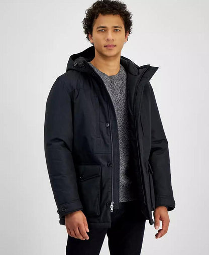 Men's Herringbone Hooded Parka