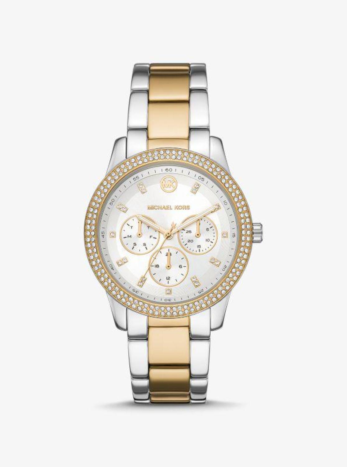 Oversized Tibby Pavé Two-Tone Watch