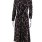 Michael Kors Collection Womens Silk A Line Dress Black Brown