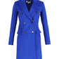 Michael Kors Double-Breasted Coat in Blue Wool