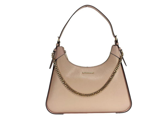 Michael Kors Wilma Large Smooth Leather Chain Shoulder Bag Purse Powder Women's Blush