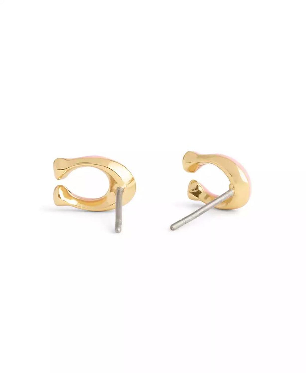 Enamel Signature C Stud Earrings