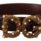 Dolce & Gabbana Elegant Phyton Leather Pearl Buckle Belt