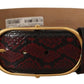 Dolce & Gabbana Elegant Red Python Leather Belt with Gold Buckle