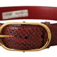 Dolce & Gabbana Elegant Red Snakeskin Leather Belt