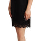 Dolce & Gabbana Elegant Floral Lace Sheath Dress in Black