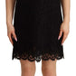 Dolce & Gabbana Elegant Floral Lace Sheath Dress in Black