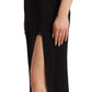 Dolce & Gabbana Elegant Black V-Neck Sheath Midi Dress