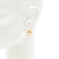 Earrings Fake Pearl OffSilver Flower Motif 00T