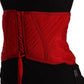 Dolce & Gabbana Elegant Red Silk Corset Belt Top