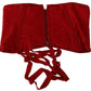 Dolce & Gabbana Elegant Red Silk Corset Belt Top