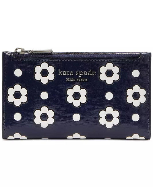 Morgan Daisy Dot Embossed Saffiano Leather Wallet