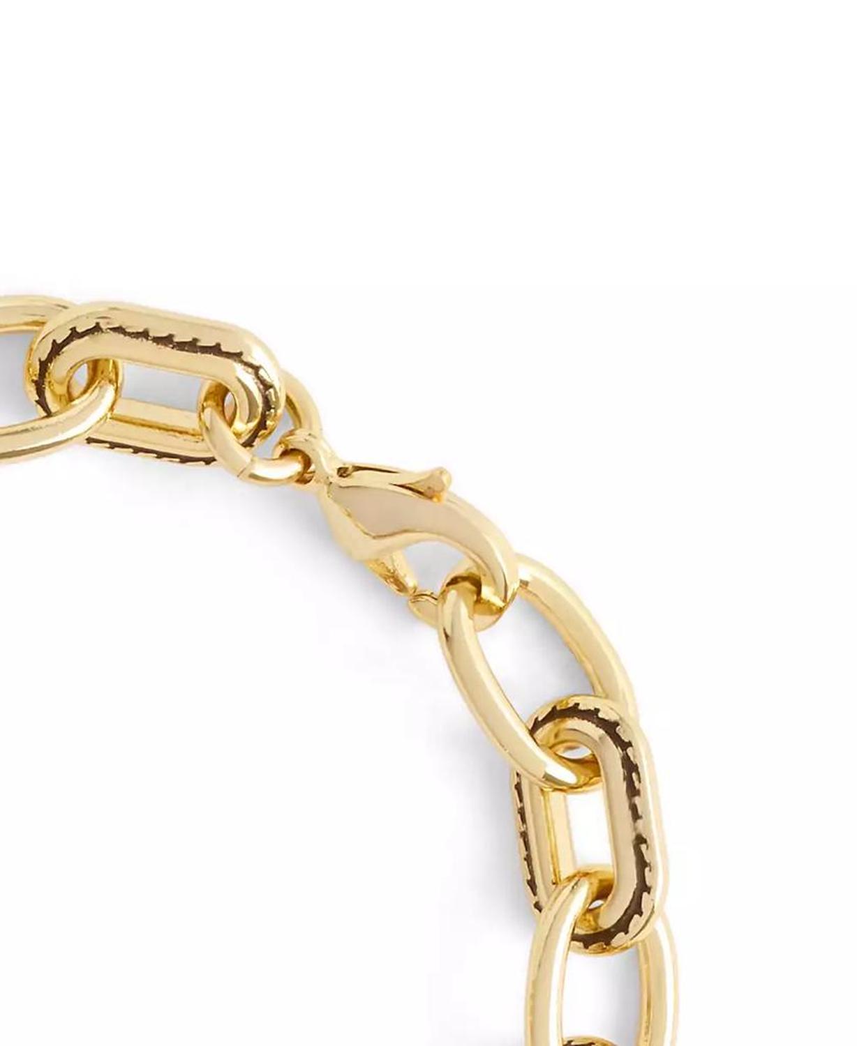 Gold-Tone Signature Stitched Chain Link Bracelet