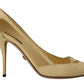 Dolce & Gabbana Chic Pointed Toe Leather Pumps in Sunshine Yellow