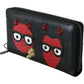 Dolce & Gabbana Chic Black and Red Leather Continental Wallet