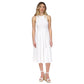 Women's Smocked Textured Sleeveless Midi Dress