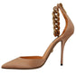 Dolce & Gabbana Elegant Beige Silk Ankle Strap Pumps