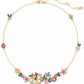 Bursting Blooms Gold-Tone Multi-Stone Necklace, 16" + 3" extender