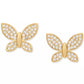 Lucky Charm Gold-Tone Pavé Crystal Butterfly Stud Earrings