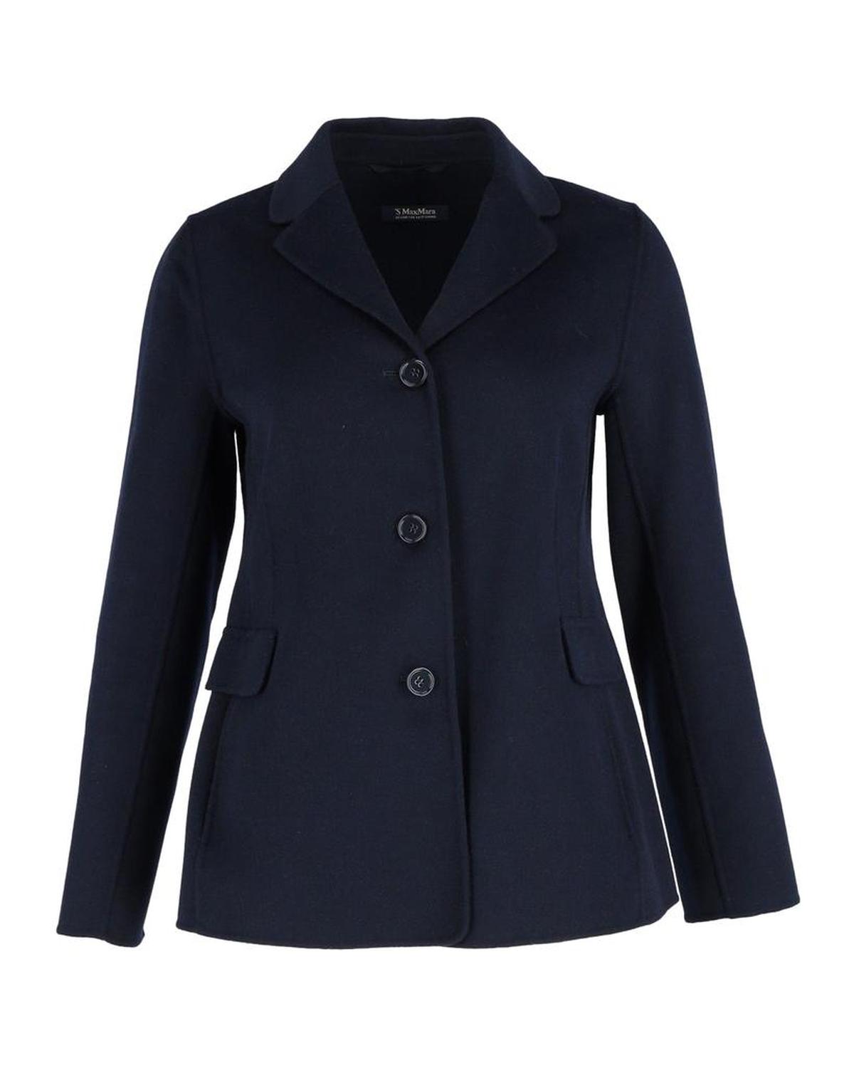 S’Max Mara Short Blazer in Navy Blue Wool