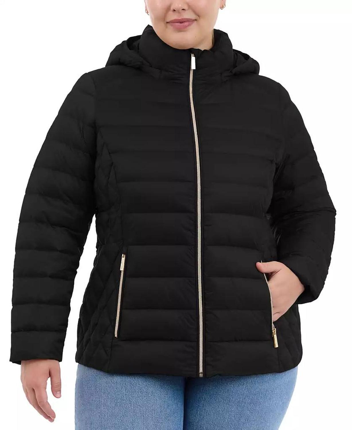 Plus Size Hooded Packable Down Puffer Coat, Created for Macy's