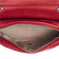 Chanel Red Calfskin Leather Flap Messenger Bag (Authentic Pre-Owned)