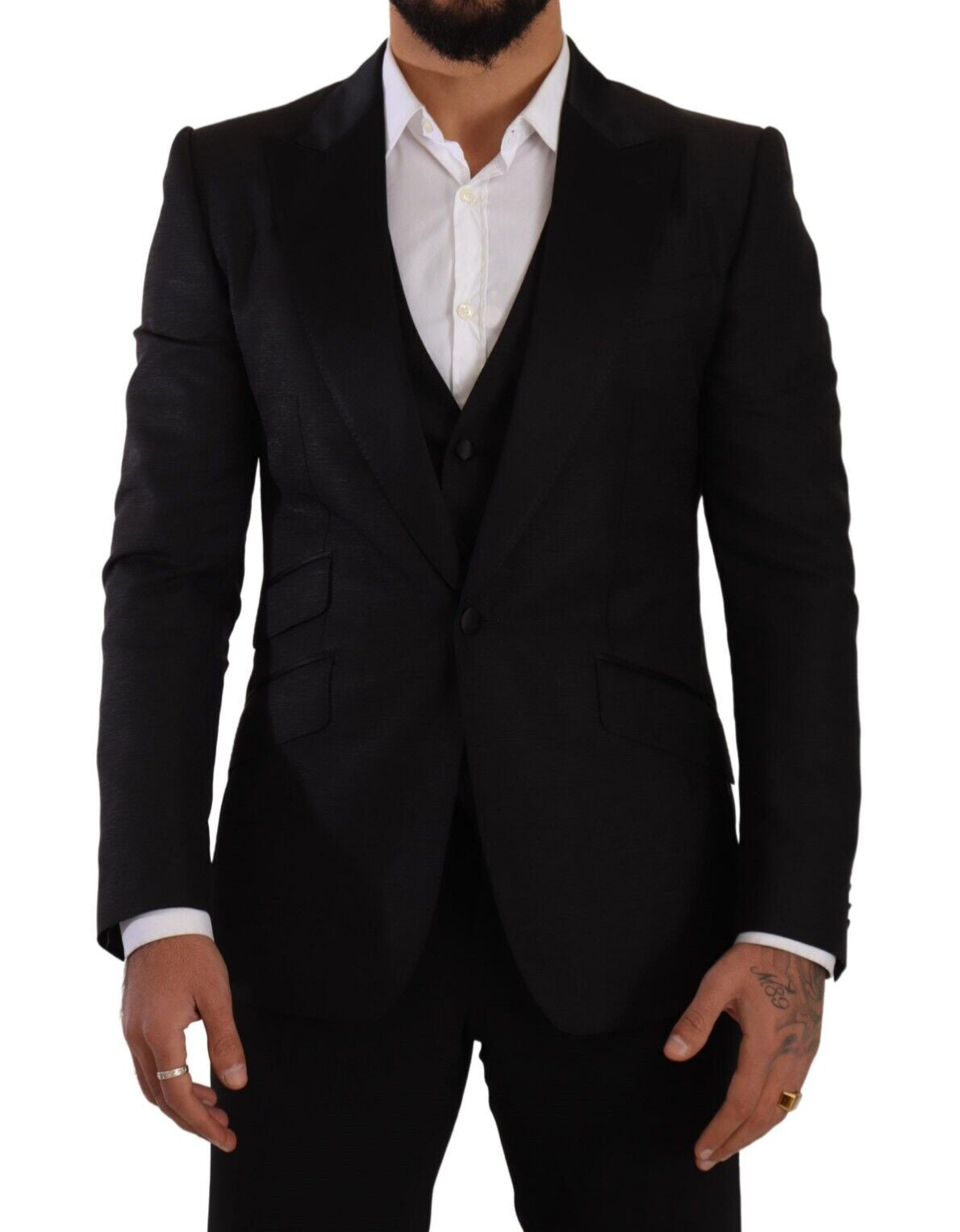 Dolce & Gabbana Sicilia Slim Fit Black Suit Ensemble