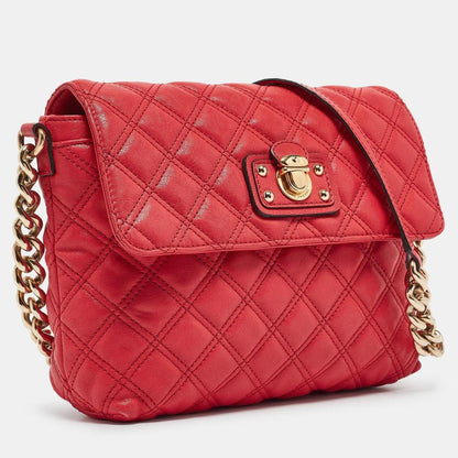 Marc Jacobs Red Quilted Leather Large Single Flap Shoulder Bag