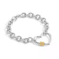 Two-Tone Signature Carabiner Heart Statement Bracelet