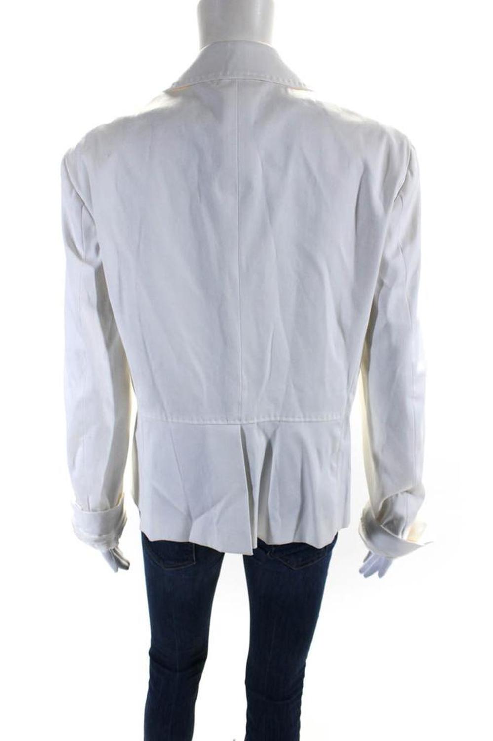 Max Mara Womens Two Button Collared Long Sleeved Blazer Jacket White