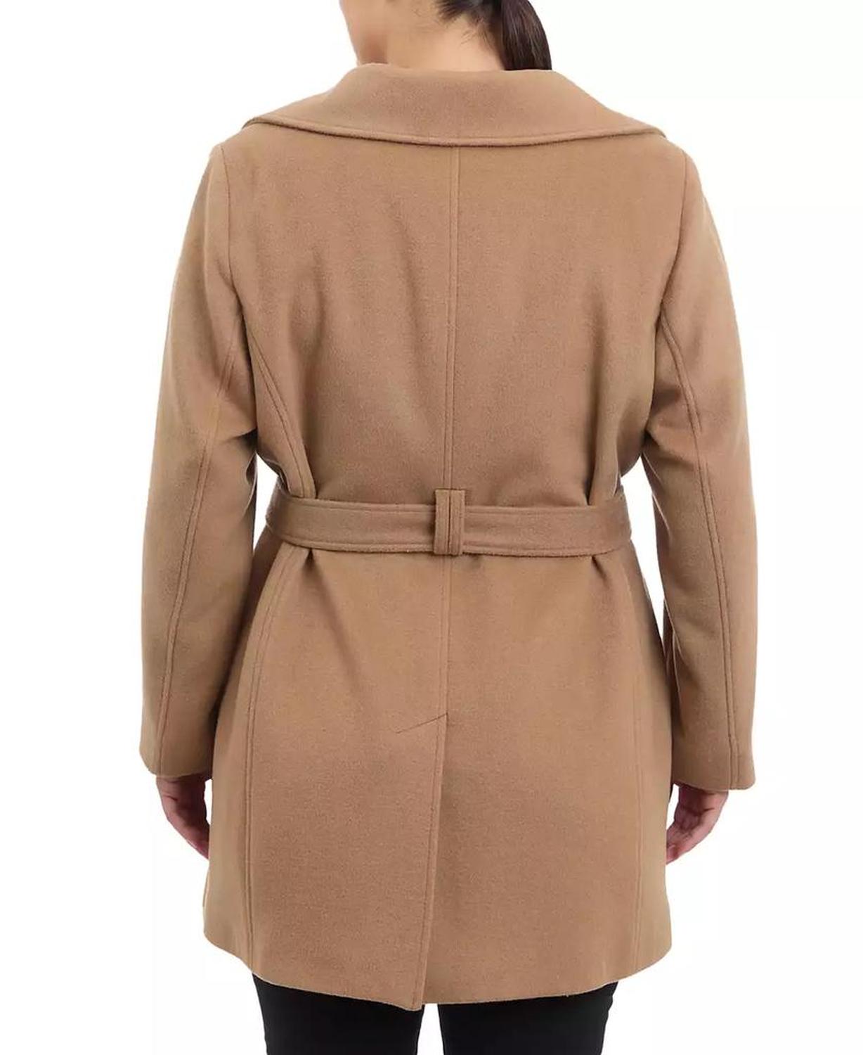 Plus Size Belted Zip-Front Coat, Created for Macy's