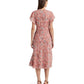 Floral Crinkle Georgette Tie-Neck Dress