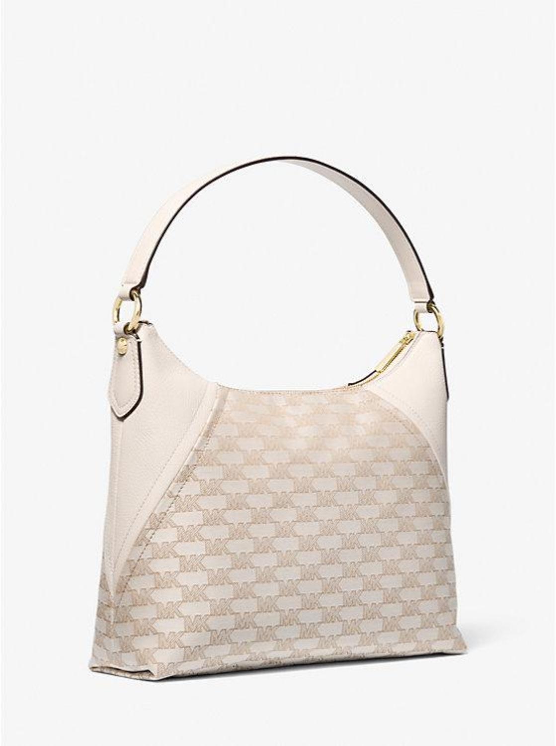 Aria Large Signature Logo Jacquard Shoulder Bag