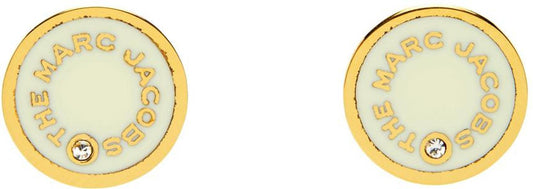 Gold & Off-White 'The Medallion' Stud Earrings