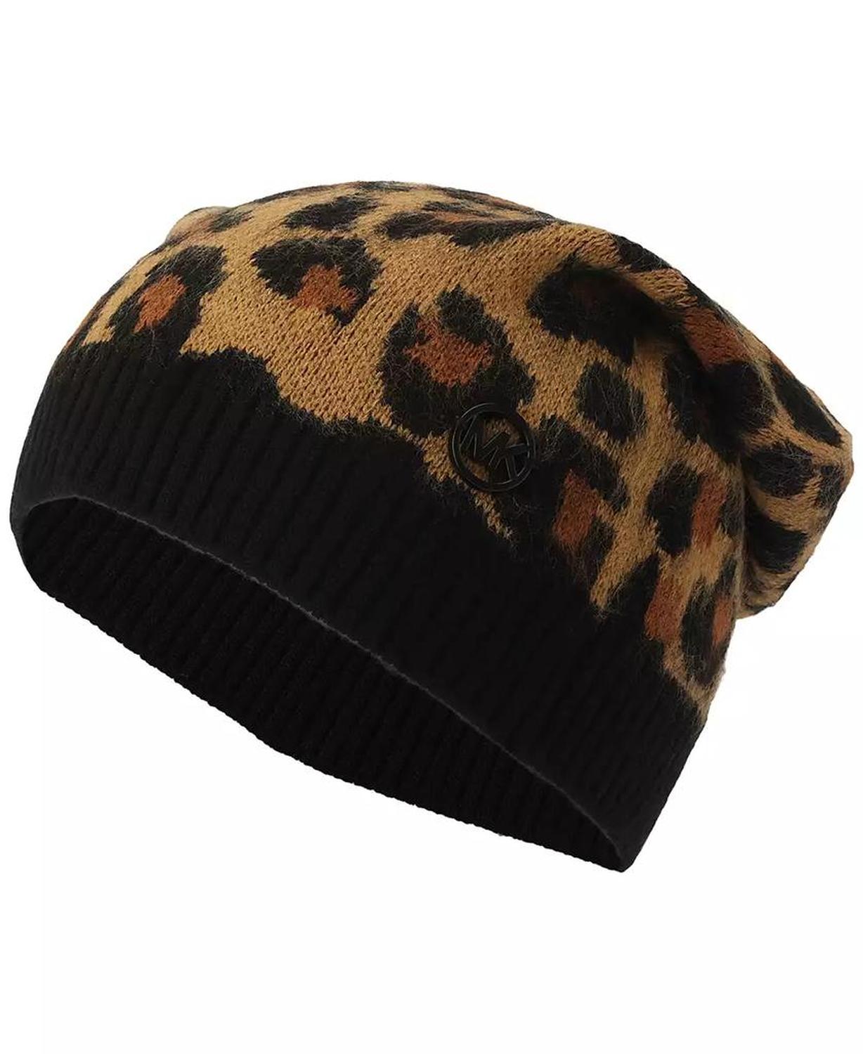 Women's Brushed Three Color Leopard Beanie