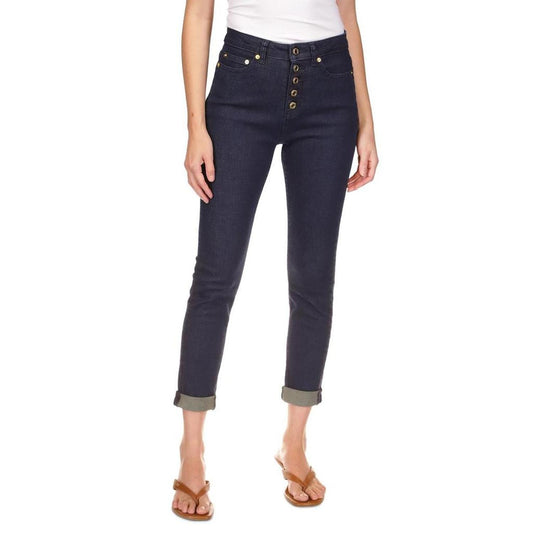 Womens Cuffed Denim Cropped Jeans