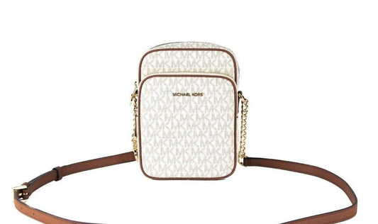 Jet Set Medium ivory PVC North South Chain Crossbody Women's Handbag