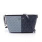 Jet Set Travel blue Navy Coated Canvas Leather Shoulder Bag Weekend Bag