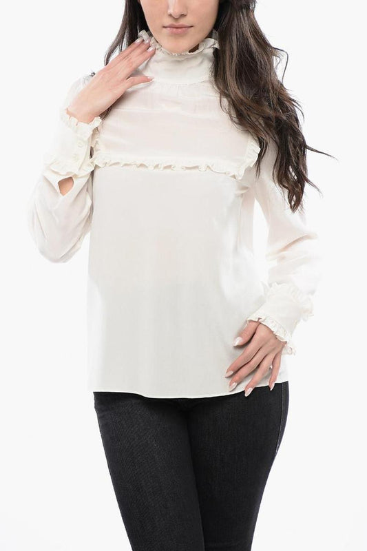 Silk Blouse With Ruffle