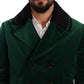 Dolce & Gabbana Elegant Velvet Double Breasted Overcoat