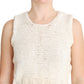 PINK MEMORIES Beige Sleeveless Cotton Blend Vest Sweater