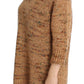 PINK MEMORIES Chic Brown Oversize Knitted V-Neck Sweater