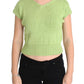 PINK MEMORIES Elegant Green Knitted Sleeveless Vest Sweater